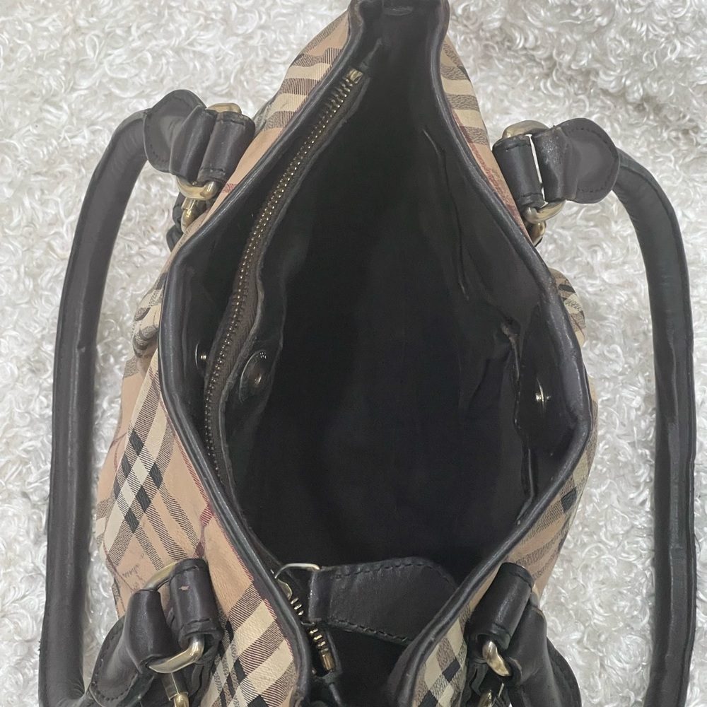 Burberry Northfield Convertible Haymarket Brown Canvas Tote - Picture 10 of 16